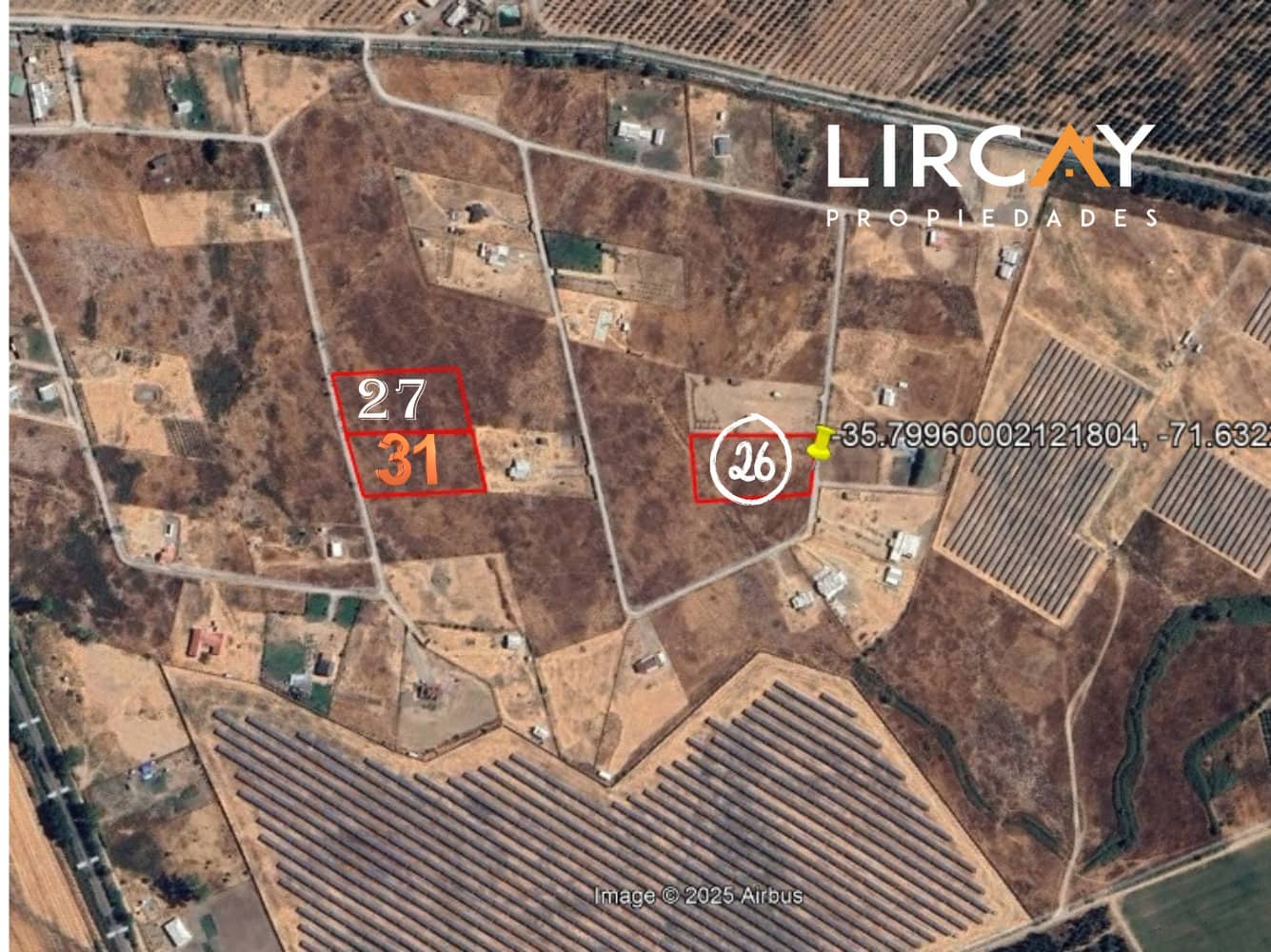 2 Lotes 5.000 mts en Venta Linares